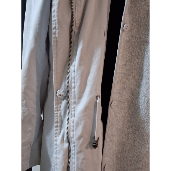 J. Jill Womens Medium Petite Gray Hooded Parka Detachable Fleece Lining Jacket - Picture 6 of 8